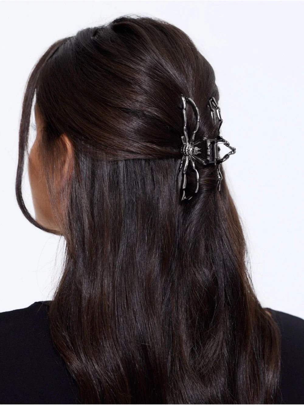 Gothic Black Metal Halloween Spider Hair Claw Clip